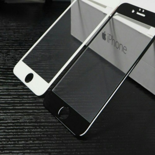 Tempered Glass Iphone 6 / Full Cover / Full Lem Bening Anti Gores Kaca