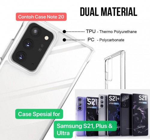 SPACE Samsung S21 Ultra Case Military Drop Resistance HIGH Quality Cover / Clear Transparan Jernih Premium