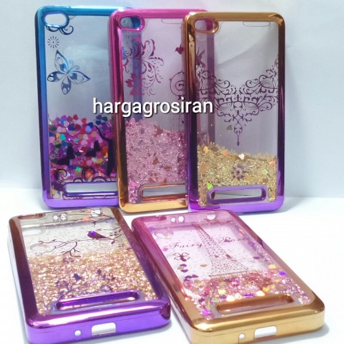 Chrome Case Air Glitter Motif Xiaomi MI4A - Ver.5 - Silikon / Softshell Berisi Air Manik