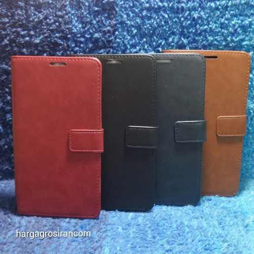 Xiaomi Mi Max 3 - Sarung Kulit FS Leather Case Blue Moon Ada Kancing dan Pinggiran Jahitan Cover