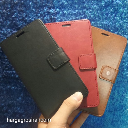 Xiaomi Note 4X Sarung Kulit FS Leather Case Blue Moon Ada Kancing dan Pinggiran Jahitan Cover