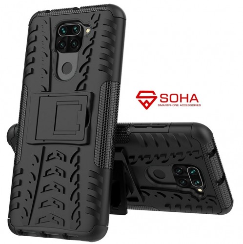 Xiaomi Redmi Note 9 aja - Case Bisa Melindung Kamera Dazzle Rugged Armor Stand / Hybrid Shockproof Cover