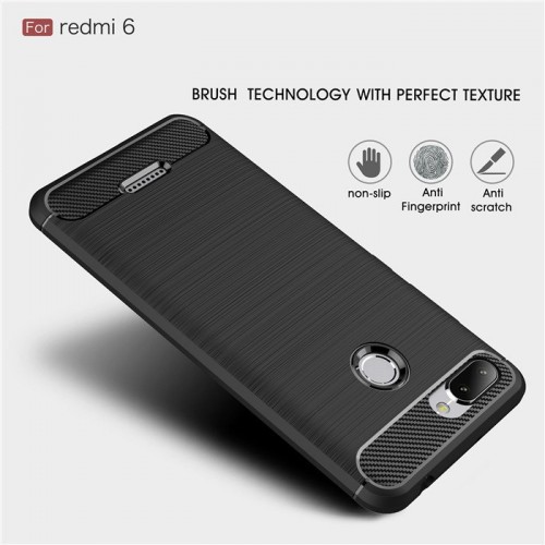 Xiaomi Redmi 6 - Rugged FS Delkin - Carbon Fibre Case Slim Rugged Armor ShockProof / Rubber