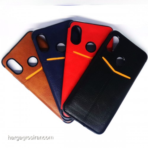 Xiaomi Redmi 6 Pro - Elegan Leather Back Case - Silikon Kulit Design Simple dan Stylish Cover Ver.5