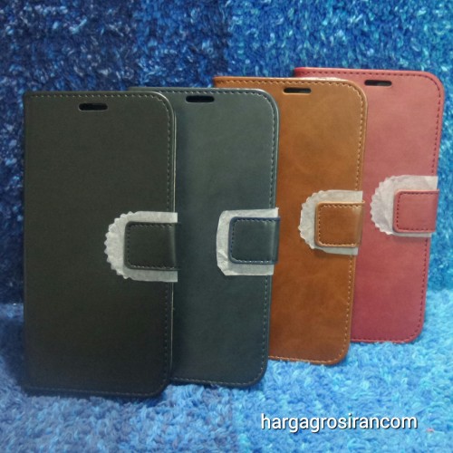 Xiaomi Redmi S2 Sarung Kulit FS Leather Case Blue Moon Ada Kancing dan Pinggiran Jahitan