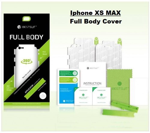 Anti Gores Iphone XS Max - Full Set 2 in 1 / Full Body Curved / Depan dan Belakang 0.2 mm