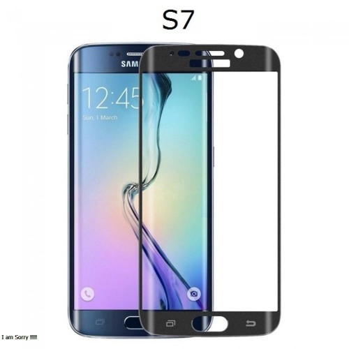 Tempered Glass Samsung S7 Flat Full Layar Lem Pinggir / Curved / Anti Gores Kaca