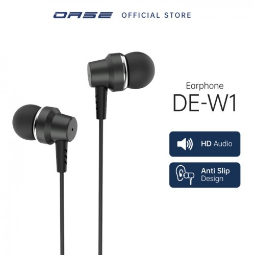 OASE Earphone DE-W1 [HD Audio, Anti Slip Design] Kualitas Bagus Packing Exclusive