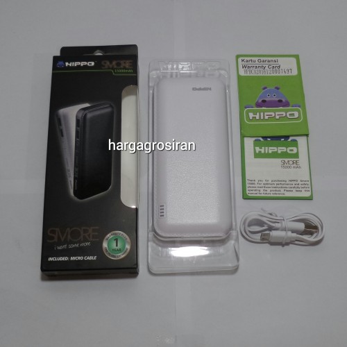 Power Bank Hippo Tipe Smore 15.000 Mah Include Micro Cable