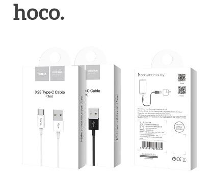 Kabel Charger HOCO X23 Type-C - USB Data Cabel - 1M