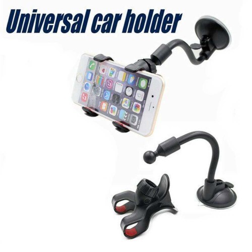 CHK-002 Car Mount Holder Mobil Smartphone S022 Holder Model Jepit Buat di Kaca - Black STRDY