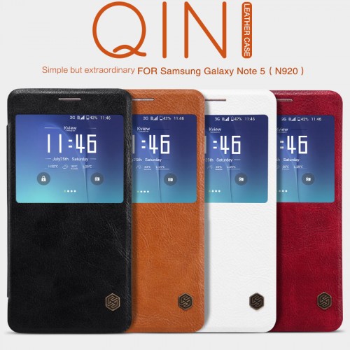 Sarung Nillkin QIN Leather Case Note 5