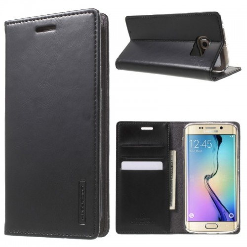 Sarung Mercury Kulit Samsung Galaxy S6 Edge - Blue Moon Flip / Leather Case / Dompet - STRPT