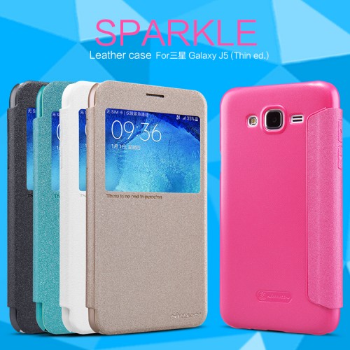 Sarung Sparkle Leather Case Samsung J5 2015
