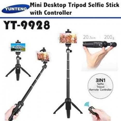 TRP-009 Yunteng YT-9928 2 IN 1 / Mini Dekstop Tongsis Tripod Selfie Stick Free Remote Selfie STRDY