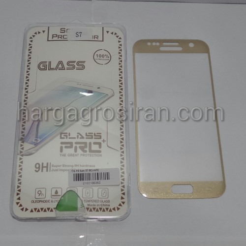 Tempered Glass FS Samsung S7 Flat Full Body 4D / Anti Gores Kaca