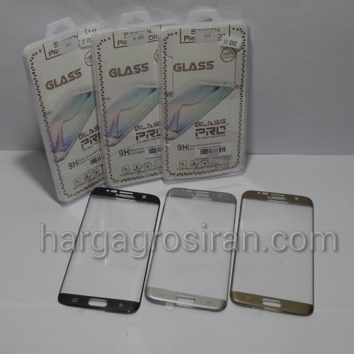 Tempered Glass Samsung S7 Edge Full Body Lem Pinggir / Anti Gores Kaca
