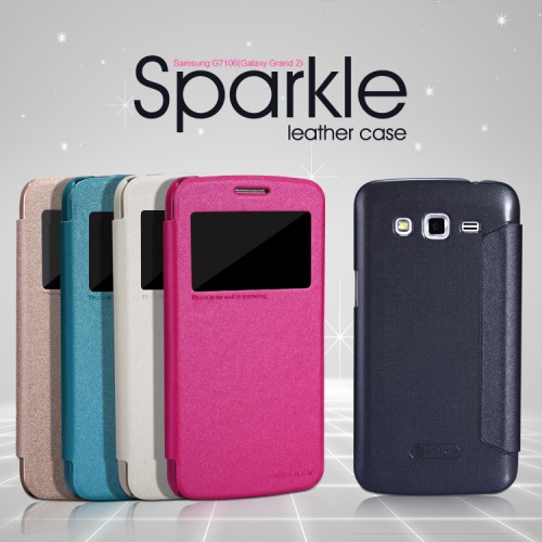 Sarung Sparkle Leather Case Samsung Grand 2 / G7106
