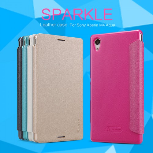 Sarung Sparkle Leather Case Sony Xperia M4 Aqua