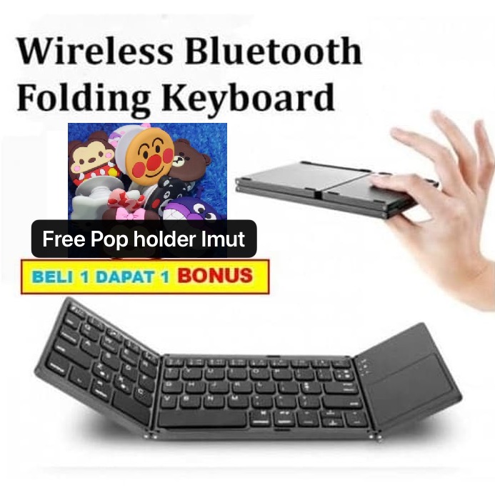 KYB-003 Wireless Bluetooth Keyboard  Lipat Folding Magnetic With Touchpad