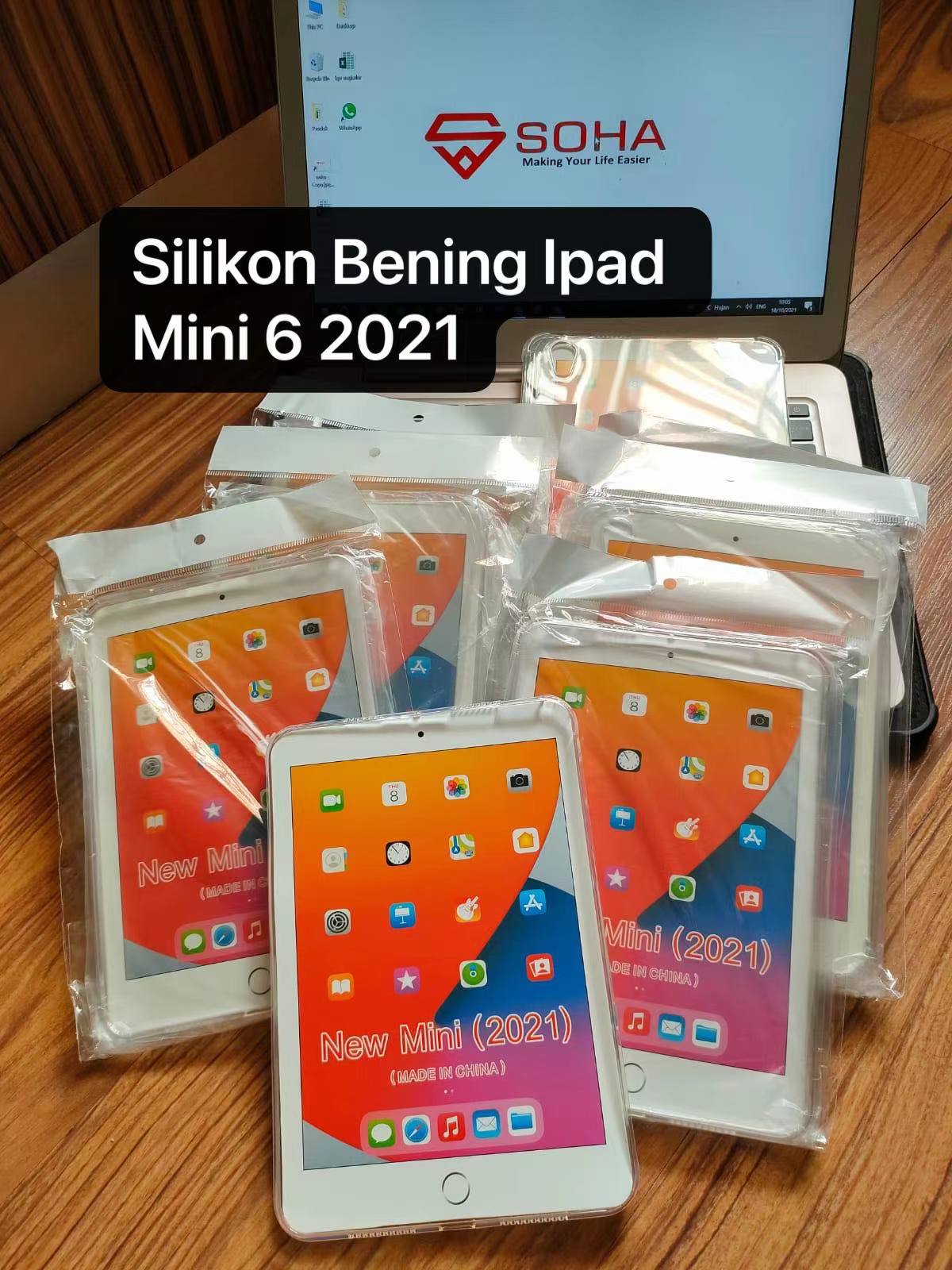 SBT-001 Silikon Ipad Mini 6 2021 Melindung Body Ipad / Tablet Case Bahan Karet Tebal Bening Transparan Kualitas Bagus