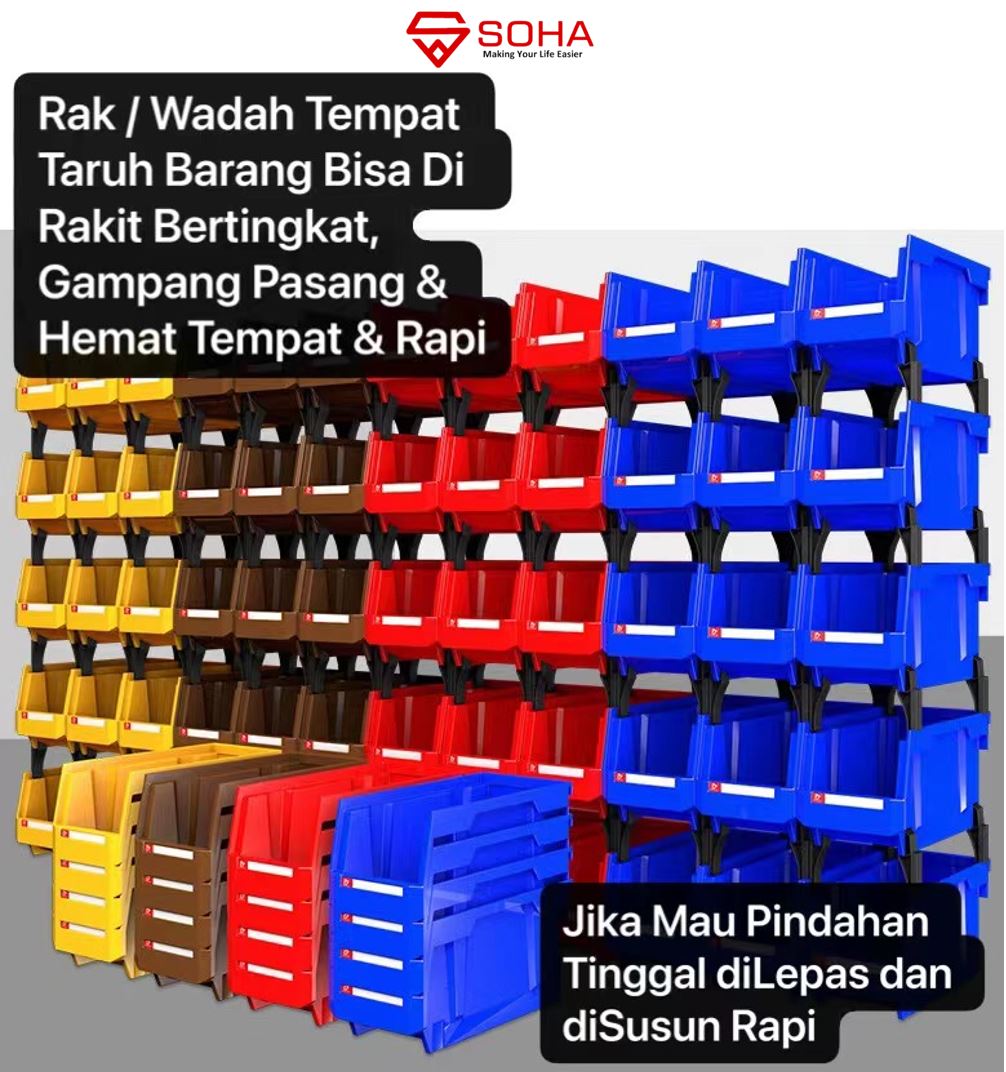 SOHA  BOX-01 V6 Jolly Box Kotak aksesoris Tempat Perkakas container Sparepart Case Bisa disusun bertingkat jadi Rak