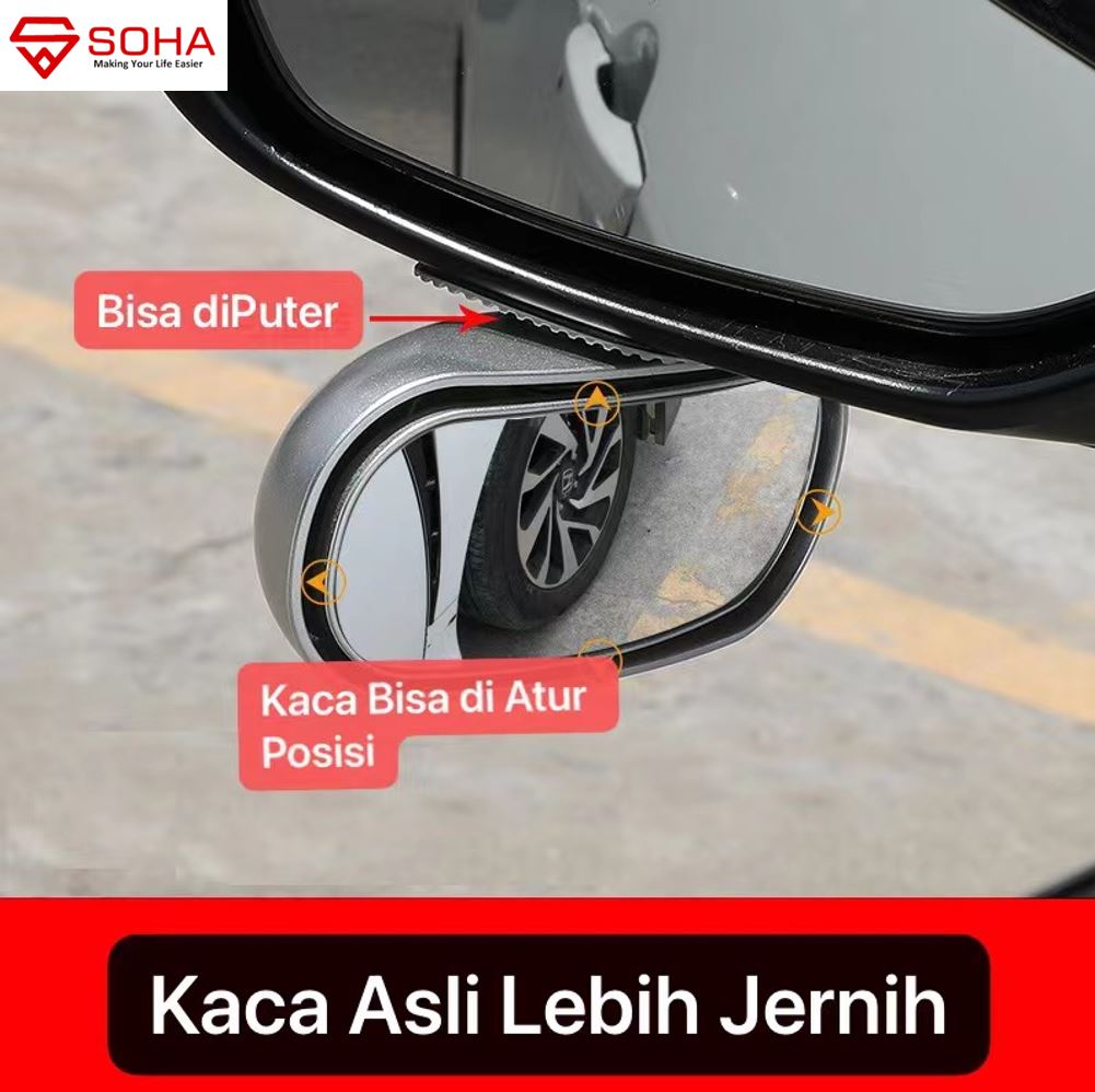 AM-20 Kaca Spion Car Wide View Blind Spot Mirror Universal Semua Mobil Hasil Jernih Tambahan Spion Mobil Cermin Asli safety Sudut Lebar ACP-103