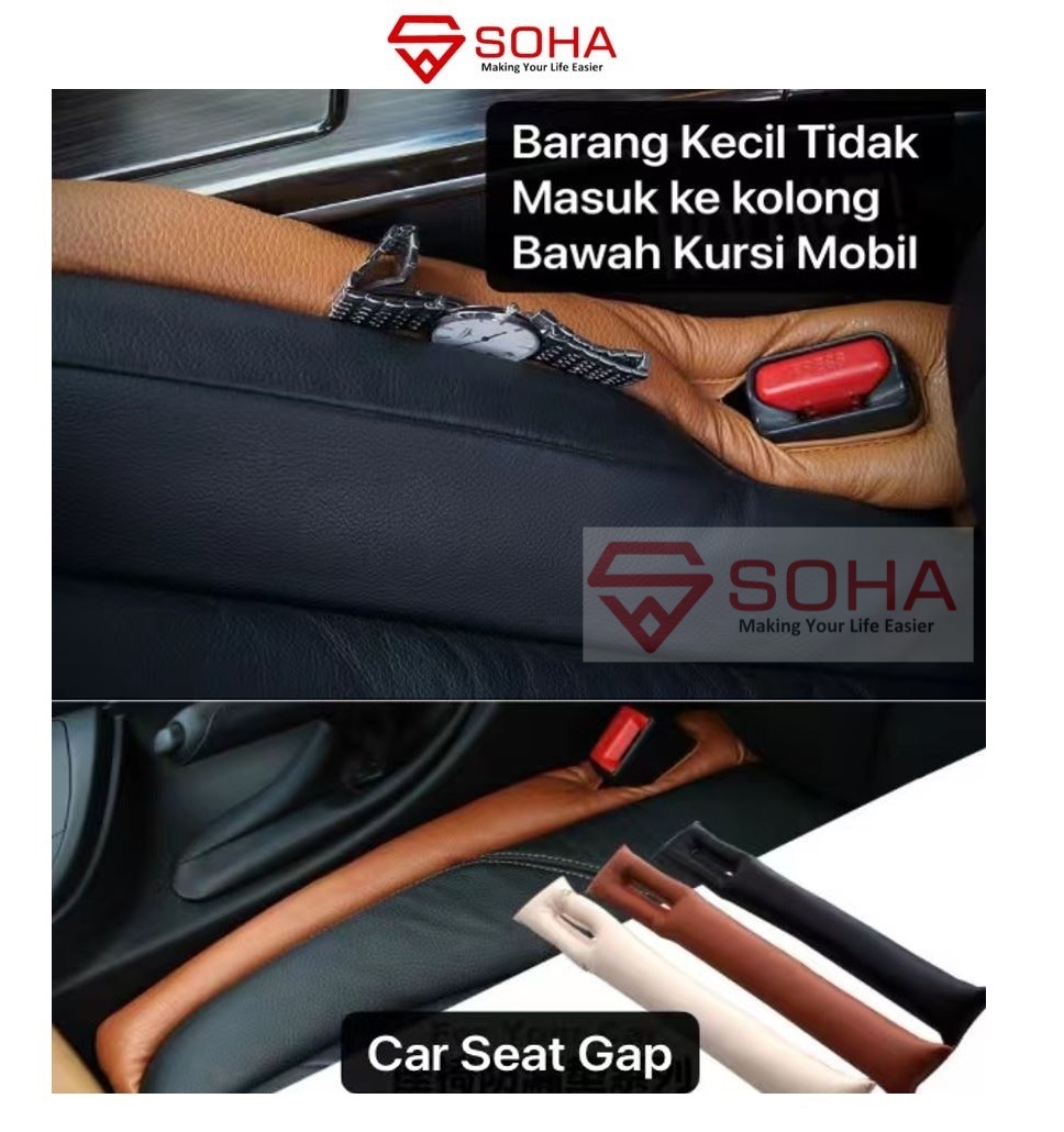 AM-07 Hitam Car Seat BELT Gap Filler Sekat Pembatas Tempat Duduk Celah Kursi Mobil Cover Jok