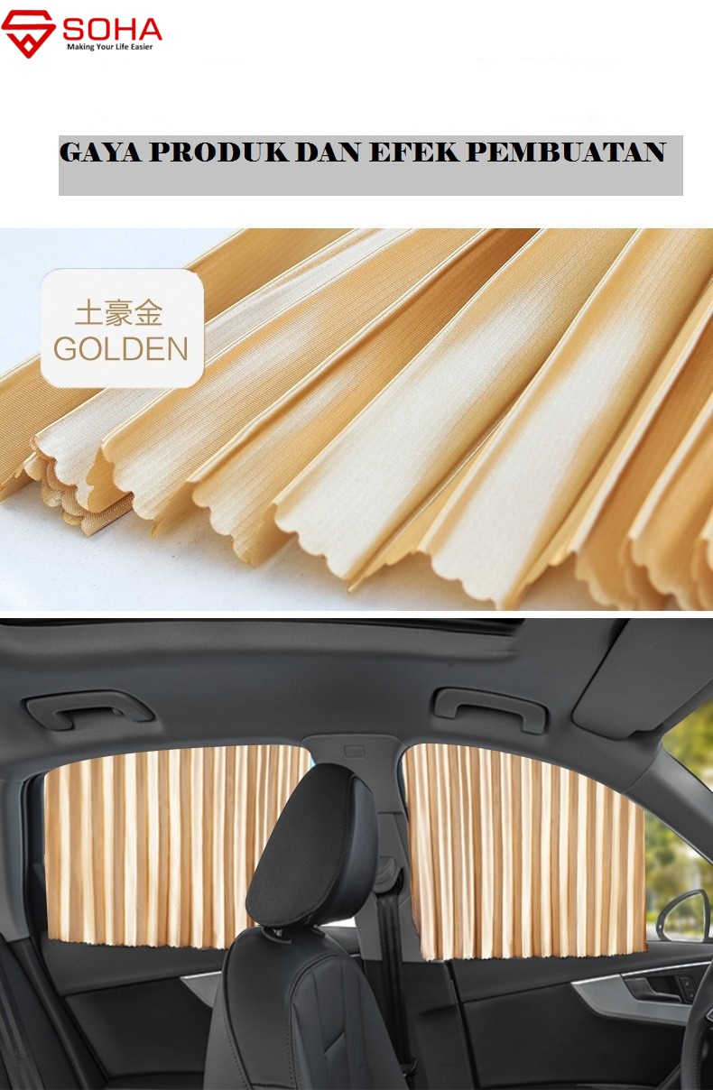 AM-10 Premium Tirai Gorden Jendela Kaca Mobil Sunshield Sun Shades Car Magnet Window Sun Shades 4 pcs Anti Panas UV Universal Mobil Daihatsu Toyota