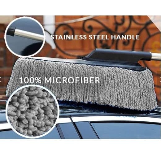 AM-16 Abu-Abu Kemoceng Microfiber Pembersih Debu Mobil Lap Cuci Bisa dipanjangkan Car Duster Pembersih Debu Rumah & Mobil Bahan Cendol Lebar Tebal