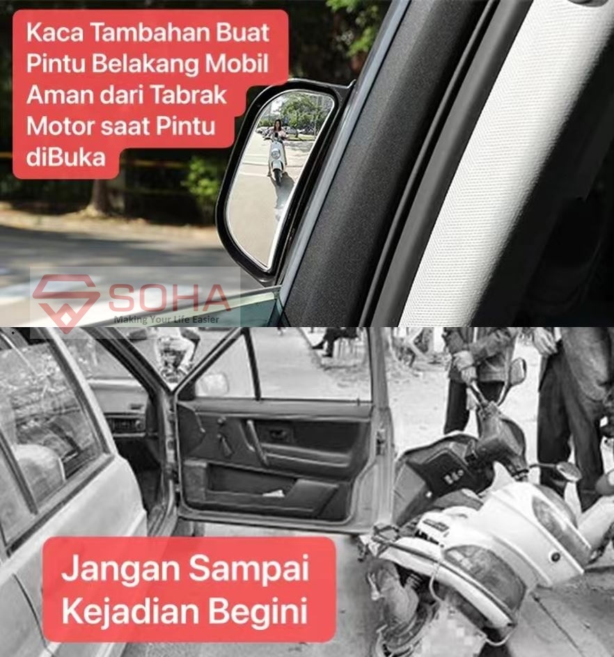 AM-19 Spion Pintu Blind Spot Mobil Cermin Kaca Samping Tambahan Baris Tengah Titik buta mobil sudut lebar Adjustable Wide View Jangkauan Luas ACP-200