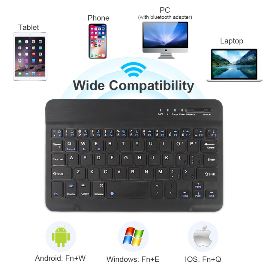 KYB-025 Keyboard Portable 9 - 10.5 INCH Universal Bluetooth Tablet Bisa Windows Smartphone Samsung Huawei Android IOS Ipad Wireless Rechargeable