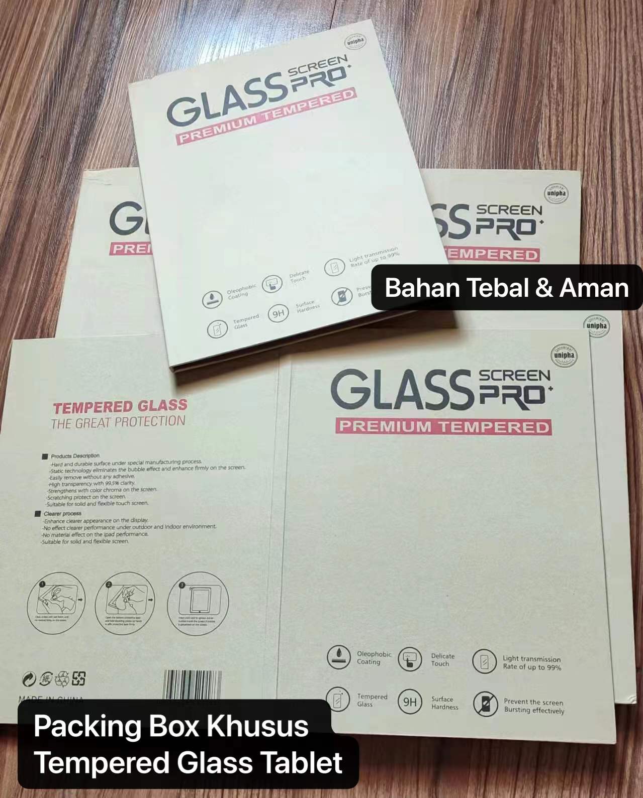 PK-01 9-11 Packing Box Ukuran 9 10 11 inch Bahan Kardus Khusus Tempered Glass Tablet Ipad Bahan Kardus Tebal Design Exclusive & Aman