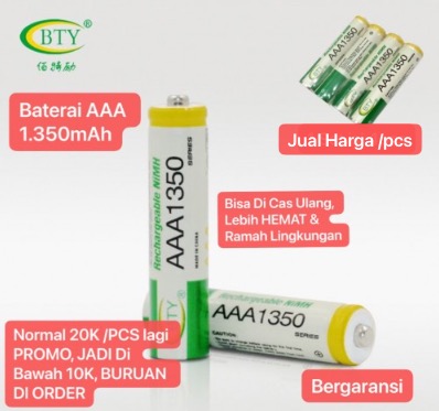 BA-01 BATERAI AAA 1.350Mah ORIGINAL Double Power BATTERY CAS CHARGER RECHARGEABLE Ni-MH 1,2V Batu Batre Bisa Cas Ulang