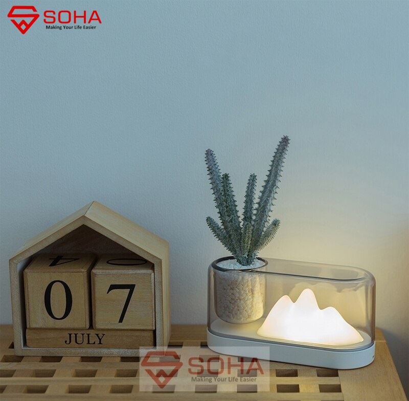 LP-07 Lampu Design Gunung Malam Meja Kamar Tidur Cocok Hadiah Kreatif Lamp LED Dekorasi Rumah Bisa Taruh Pulpen / Jadikan Pot Bunga Tanaman