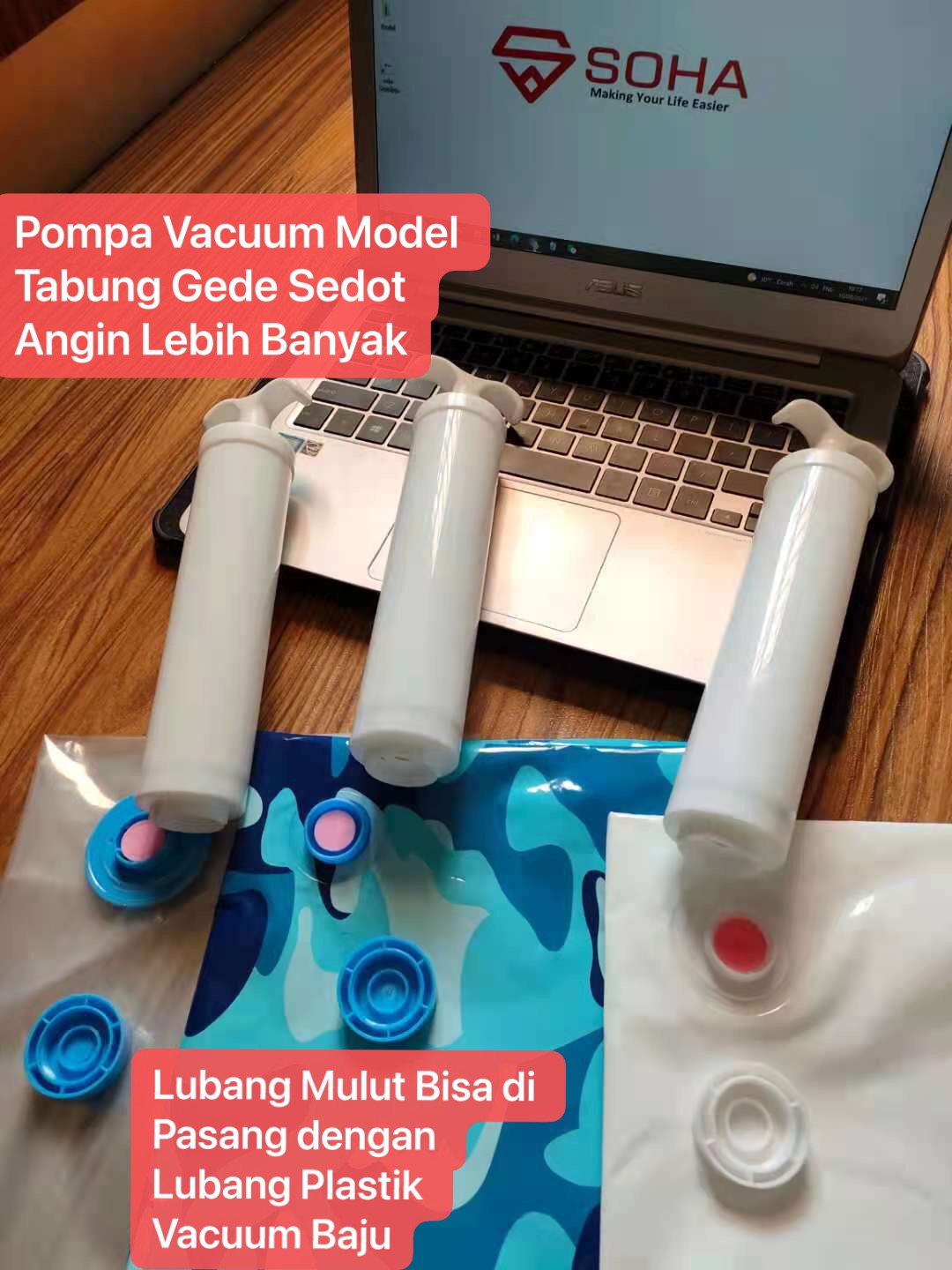 MVS-12 Alat Pompa Tangan Manual SEDOT Vacuum Bag Hand Pump Kantong Vakum Plastik Baju Pakaian