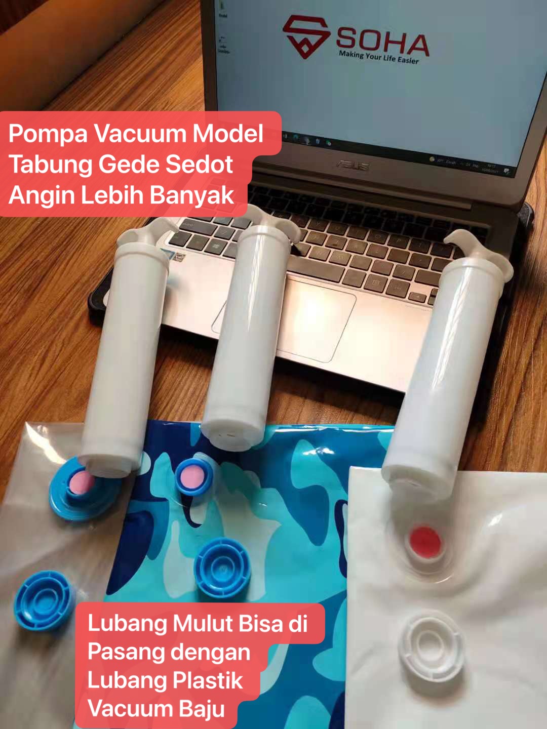 MVS-12 Warna Putih Alat Pompa Tangan Manual SEDOT Vacuum Bag Hand Pump Kantong Vakum Plastik Baju Pakaian