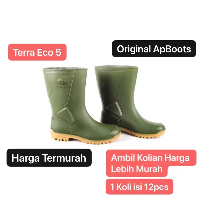 Terra Eco 5 GR Ukuran 27 Sepatu AP Boot Eco5 Boots  Karet Hijau Original Asli Sepatu Proyek Sepatu Perkebunan Anti Air