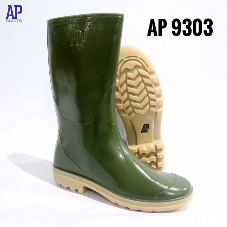AP 9303 Ukuran 38 Green Sepatu AP Boot 9303 GR Boots Karet Hijau Original Asli Sepatu Proyek Sepatu Perkebunan Anti Air