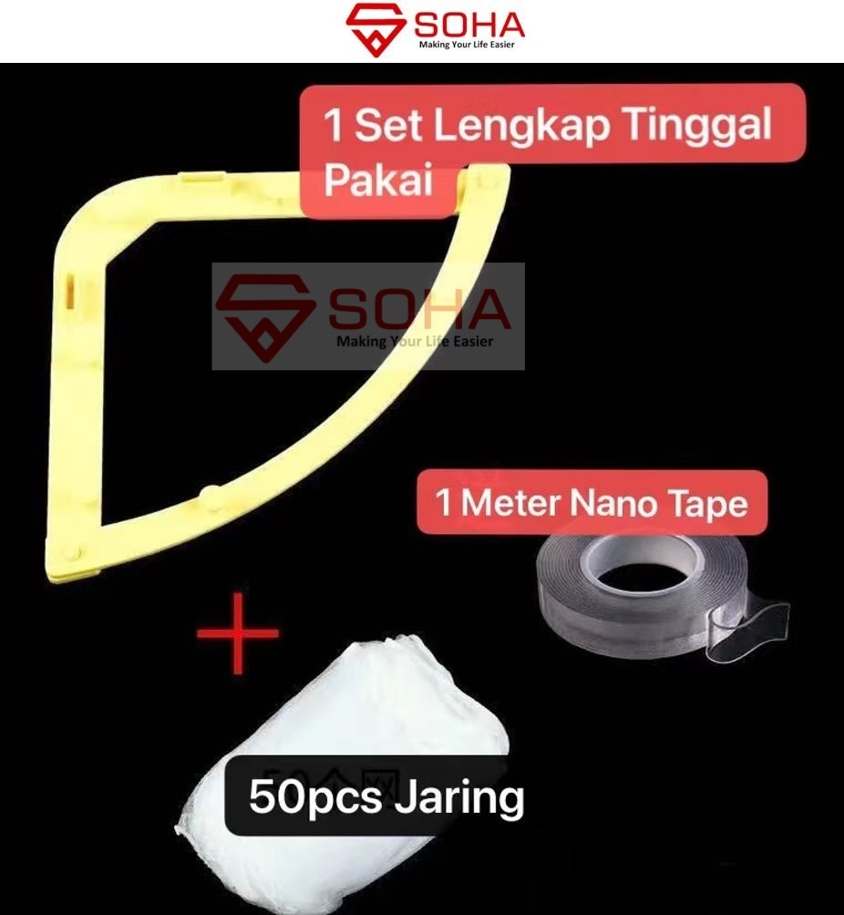 ART-017 Jaring Saringan Wastafel Dapur Kitchen Hanging net anti mampet segitiga saringan sudut Dapat 50pcs Jaring dan 1pcs Nano Tape