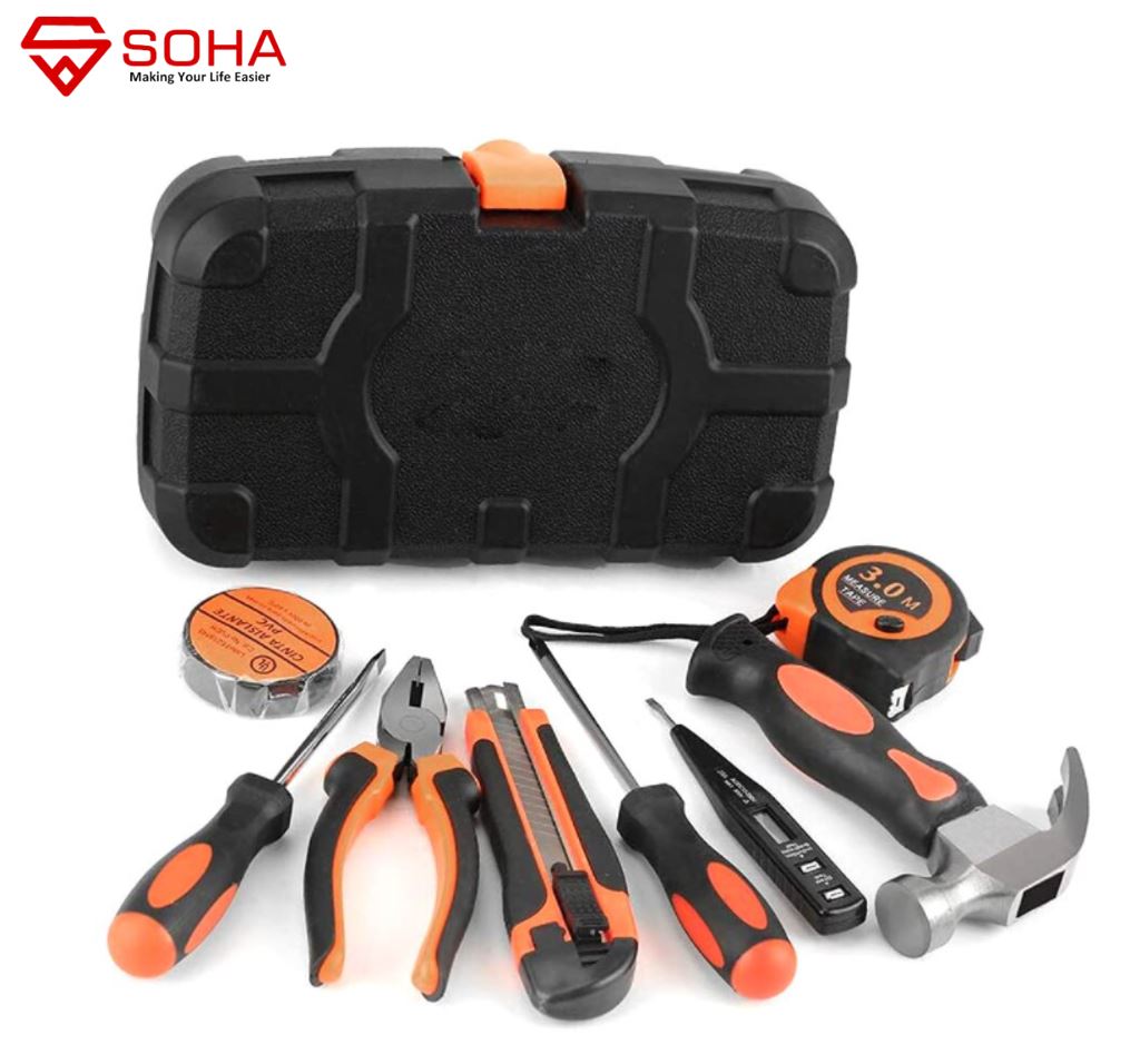 ART-027 9in1 Toolkit Alat Set Perkakas 9 in 1 Toolset Tang Palu Obeng Cutter Meteran Toolbox Tool Set Kit Box Pertukangan HAND TOOLS