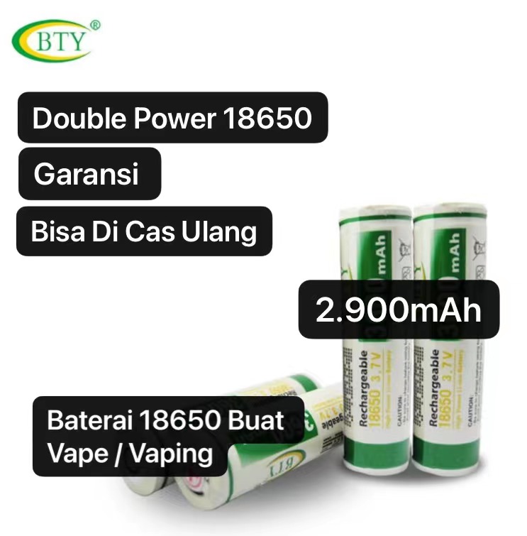 BA-03 Baterai 18650 2.900Mah ORIGINAL Bisa Buat Vape Vaping Double Power Battery RECHARGEABLE 3,7V Batu Batre Bisa Cas Charger Ulang