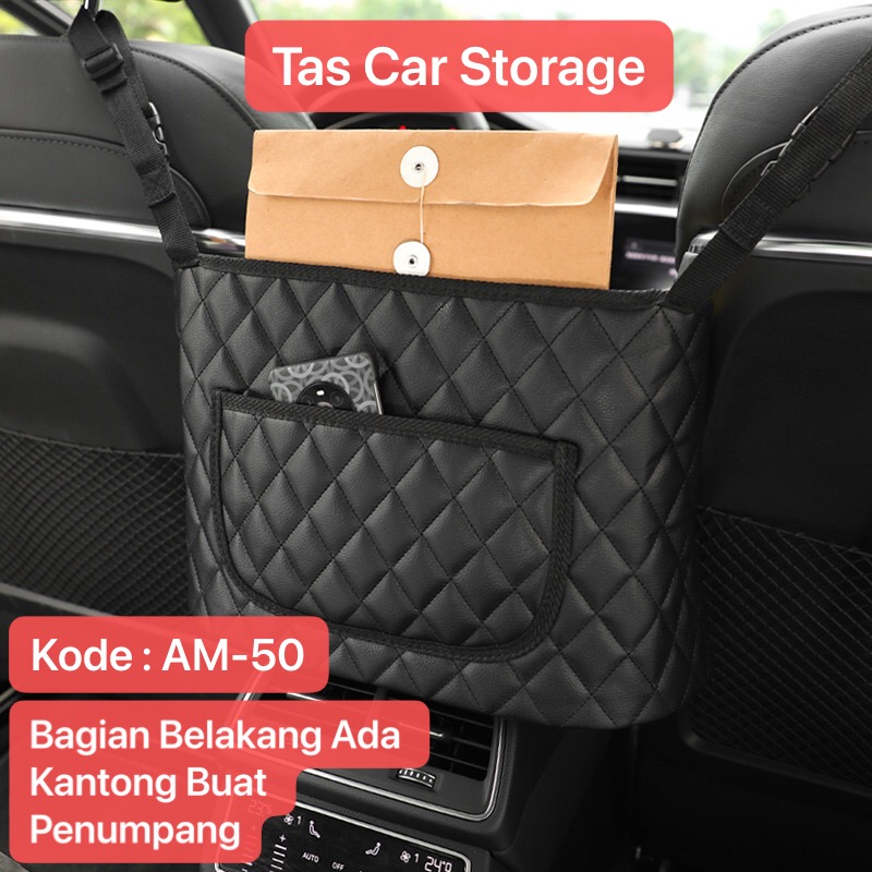 AM-50 Tas Mobil Car Storage Organizer Kantong Tas Penyimpan Mobil Tampas Tas Serbaguna Belakang Masih Ada 1 Kantong