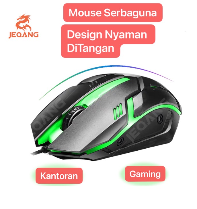 JM-318 Mouse Komputer PC Laptop Android TV Mouse Kabel USB Fitur Lampu LED Backlight for Computer Gamer Office Kantor MOS-011