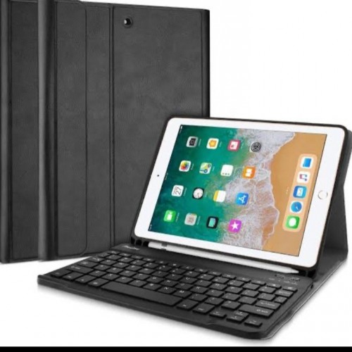 SK-01 Samsung Tab S6 Lite 10.5 Inch 2020 P610 P615 Leather Case Wireless Bluetooth Flip Cover Sarung Keyboard Pen Slot Bahan Silikon Aman Buat Tablet