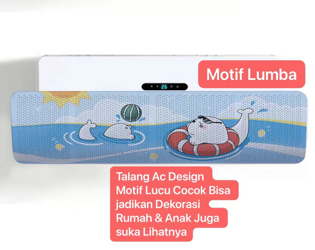 ART-032 Lumba Talang AC Reflektor Penutup penahan hembusan Angin air Screen Cover Motif Gambar Lucu Windshield