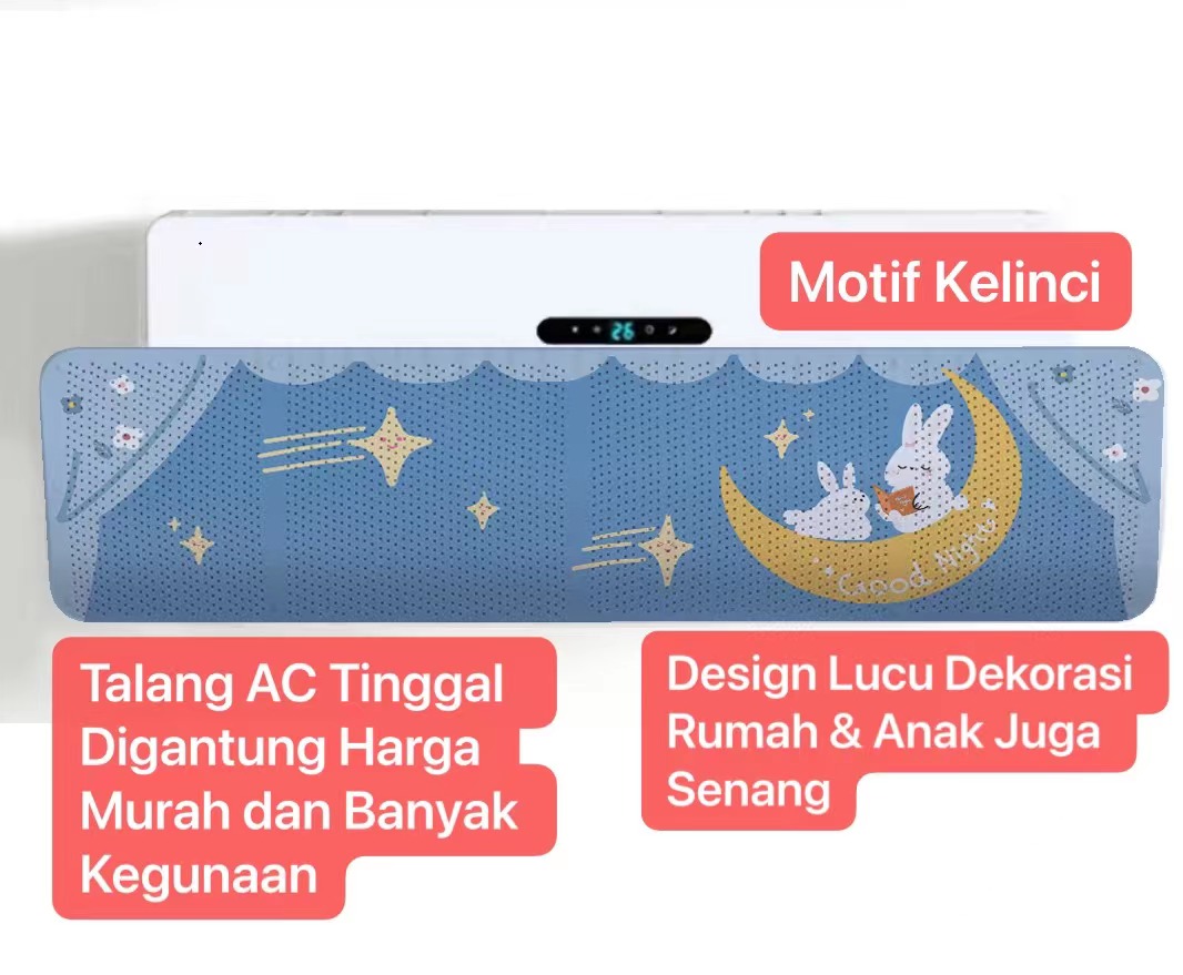 ART-032 Kelinci Talang AC Reflektor Penutup penahan hembusan Angin air Screen Cover Motif Gambar Lucu Windshield