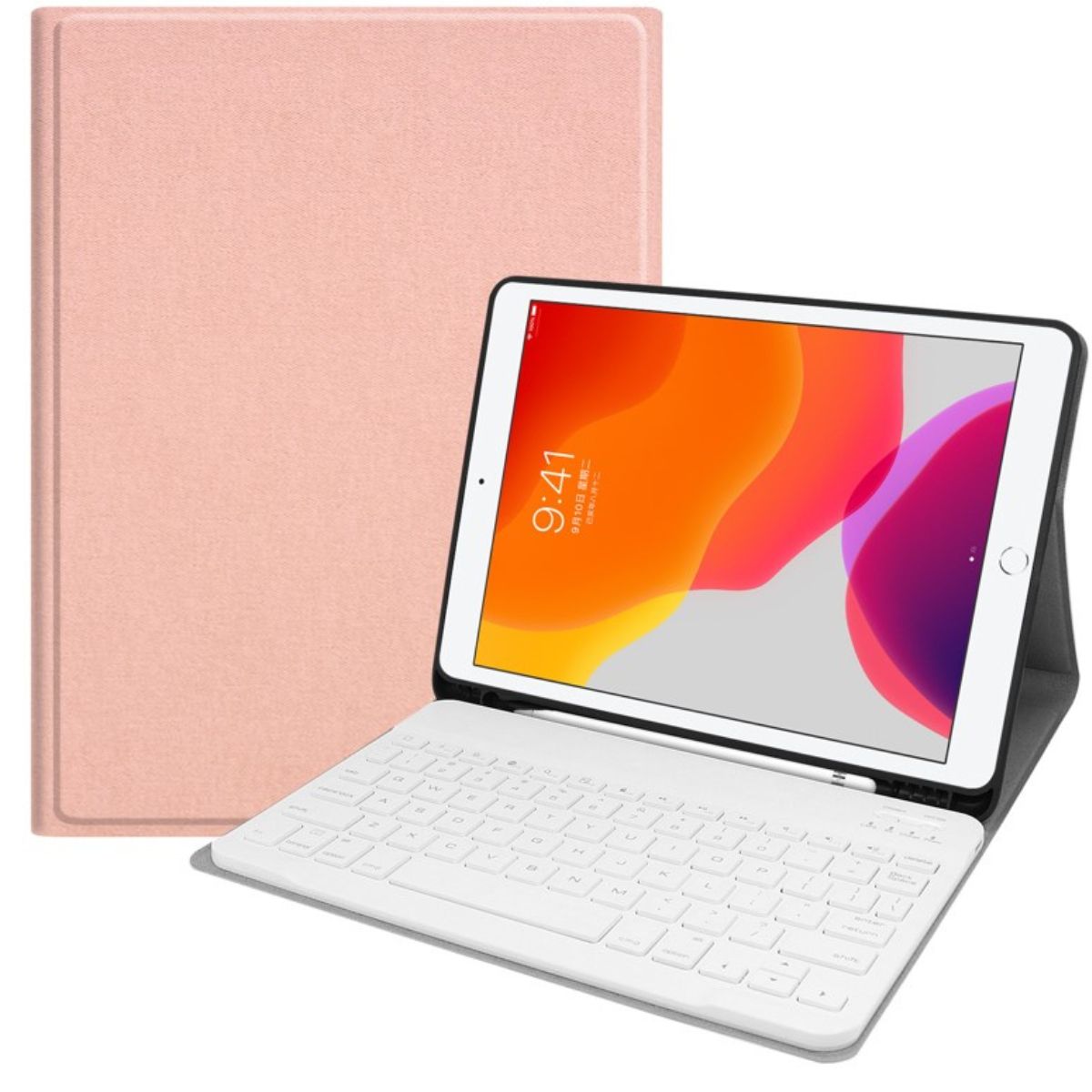 SK-09 Pink Case Ipad 7 2019 Ipad 8 th 9 th 2021 2020 10.2 Inch Air 3 10.5 Inch Leather Case Wireless Bluetooth FLIP COVER Sarung Keyboard Pen Slot