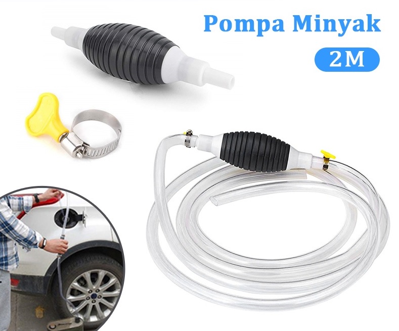 AM-37 Pipa 2 Meter Pompa Bensin Mobil / Motor Bisa Oli Minyak Alat Pompa Tangan Selang Penyedot Sedot Air Cairan Aquarium Manual Hand Fuel Pump