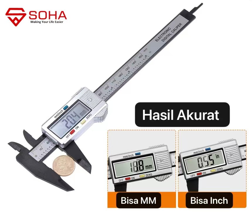 TK-05 Sigmat Digital Electronic Caliper Digital Pengaris Ukur Elektronik Jangka Sorong Digital Sketmat Vernier Caliper 150mm / Kaliper Lcd Screen